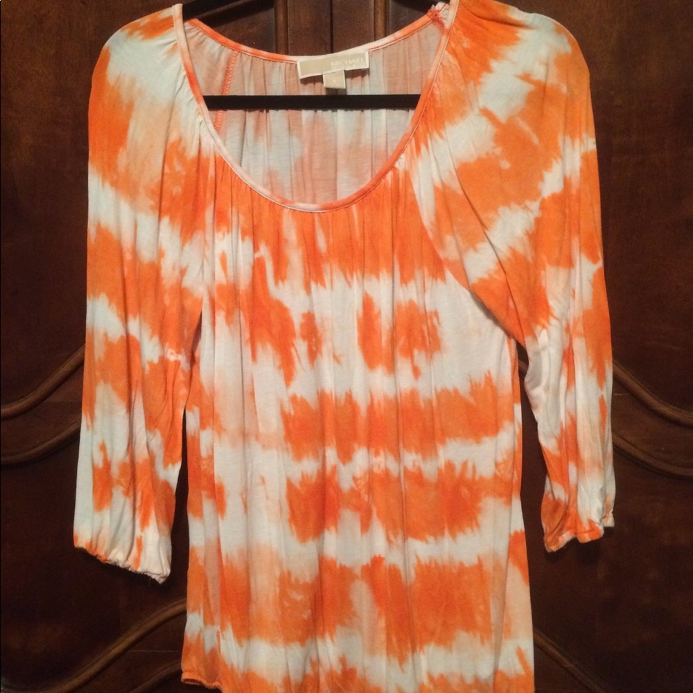 Michael Kors stripped tie dye 3/4 sleeve top